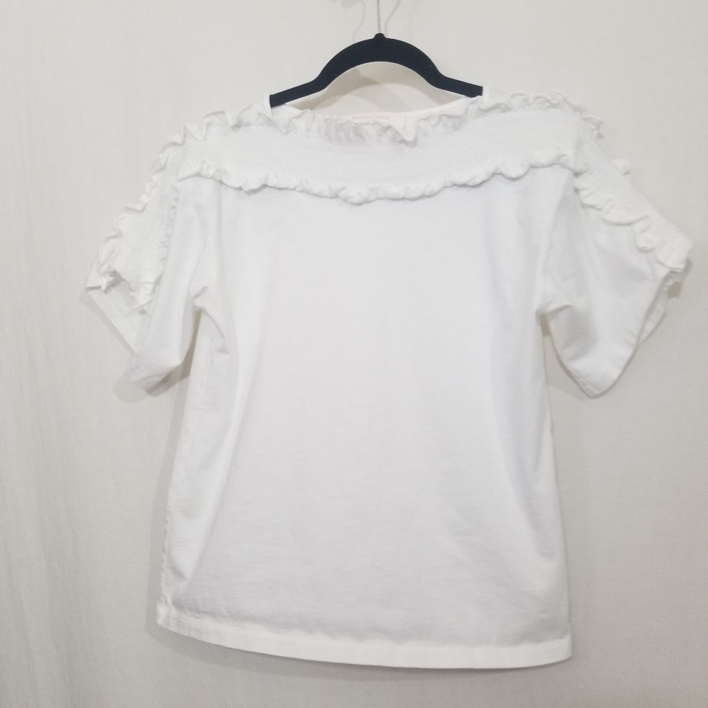 See by Chloe Smocked Ruffle Tee